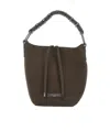 Gianni Chiarini Logo Patch Drawstring Shoulder Bag In Brown