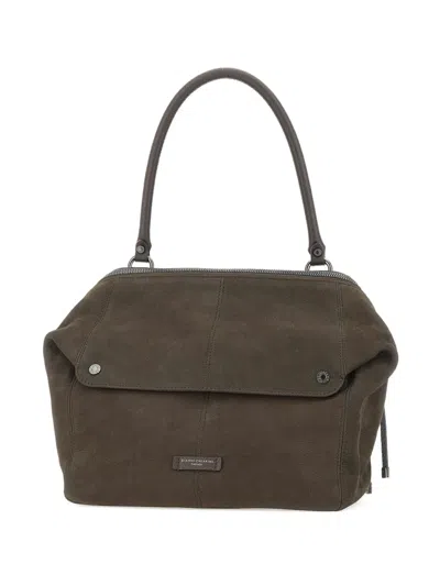 Gianni Chiarini Logo-patch Shoulder Bag In Brown