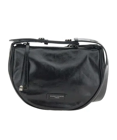 Gianni Chiarini Logo Patch Shoulder Bag In Black