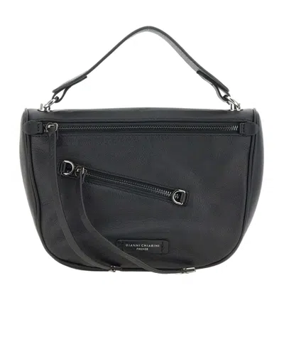 Gianni Chiarini Logo Patch Zipped Tote Bag In Black