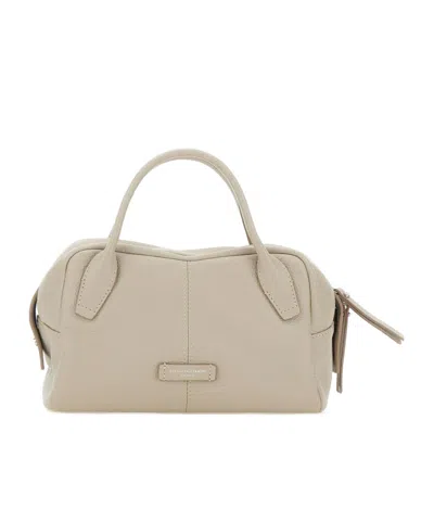 Gianni Chiarini Logo Patch Zipped Tote Bag In Brown