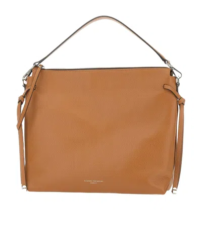 Gianni Chiarini Logo Printed Tote Bag In Brown