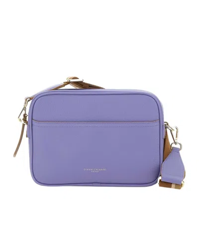Gianni Chiarini Logo Stamp Zipped Shoulder Bag In Purple