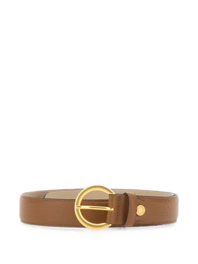 Gianni Chiarini Logo-engraved Leather Belt In Brown