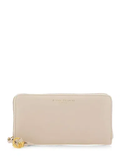 Gianni Chiarini Logo-print Leather Wallet In Neutrals