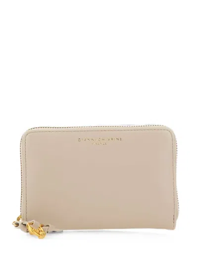 Gianni Chiarini Logo-print Leather Wallet In Neutral