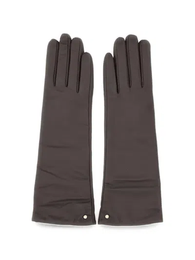 Gianni Chiarini Logo-rivet Gloves In Metallic