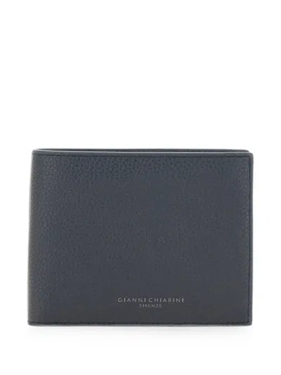 Gianni Chiarini Logo-stamp Leather Wallet In Blue