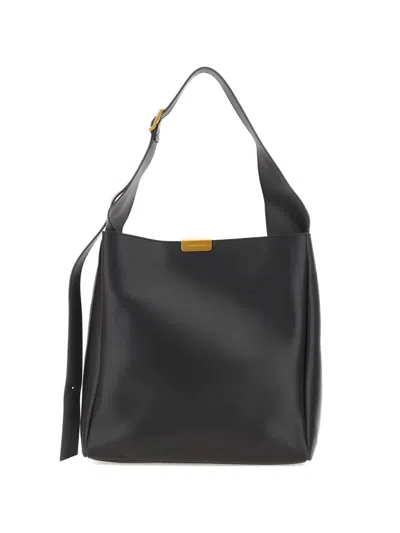 Gianni Chiarini Luz Adjustable Strap Leather Shoulder Bag In Black