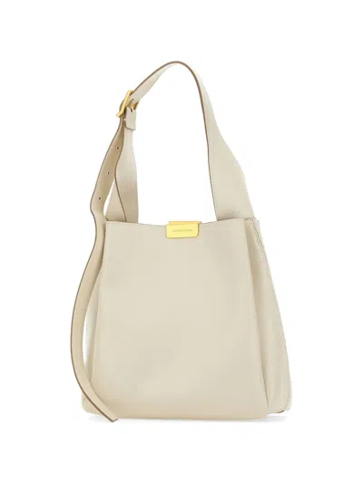 Gianni Chiarini Luz Leather Shoulder Bag In Neutral