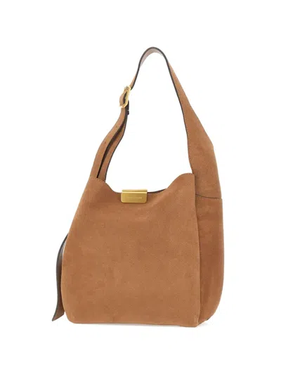 Gianni Chiarini Luz Suede Shoulder Bag In Brown