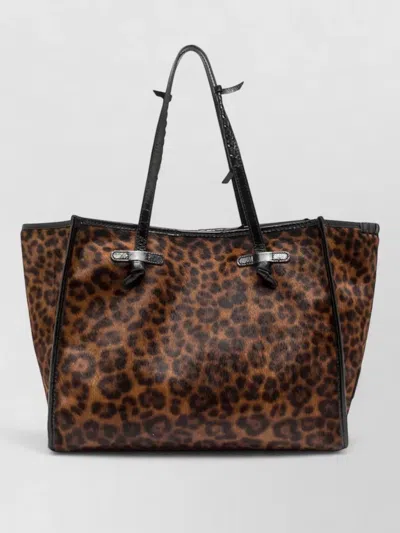 Gianni Chiarini Marcella Animal Print Shoulder Bag Dual Handles In Brown
