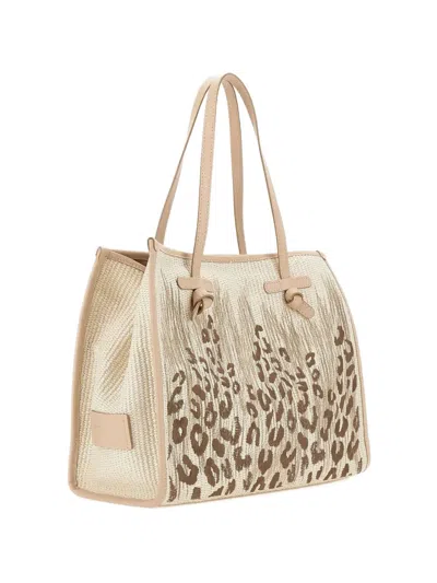 Gianni Chiarini Marcella Animal-print Shoulder Bag In Blue