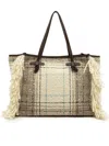 Gianni Chiarini Marcella Fringed Checked Tote Bag