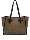 Gianni Chiarini Marcella Herringbone Knot Tote Bag In Brown