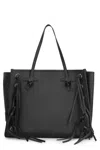 Gianni Chiarini Marcella Black Leather Bag With Fringes In Black