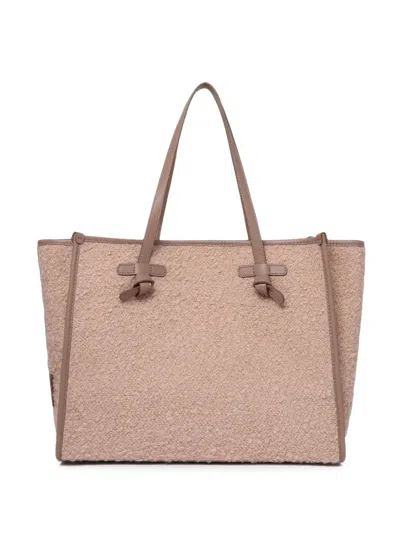 Gianni Chiarini Marcella Bouclé-effect Tote Bag In Brown