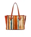 Gianni Chiarini Marcella Canvas And Leather Shopping Bag In Brown