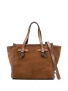 Gianni Chiarini Structured Brown Calfskin Shopper With Detachable Strap In Brown