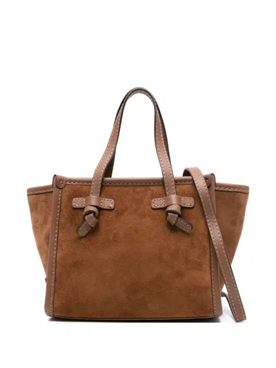 GIANNI CHIARINI MARCELLA BROWN SUEDE SHOPPING BAG GIANNI CHIARINI