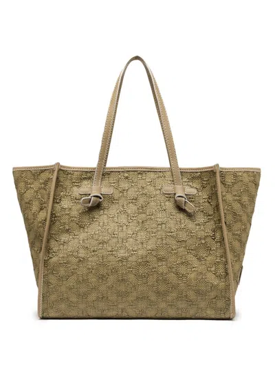 Gianni Chiarini Marcella Brown Woven Straw Shopping Bag