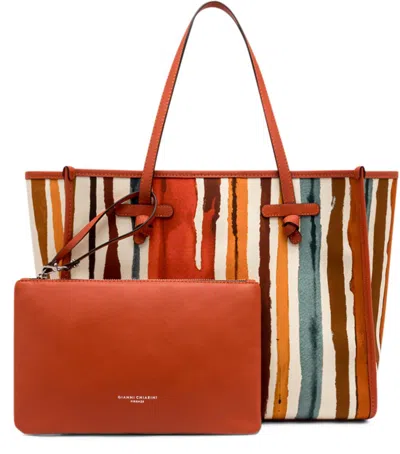 Gianni Chiarini Marcella Canvas And Leather Shopping Bag