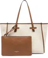 Gianni Chiarini Marcella Canvas And Leather Shopping Bag In Green