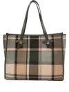 Gianni Chiarini Marcella Checked Shopping Bag  In Brown