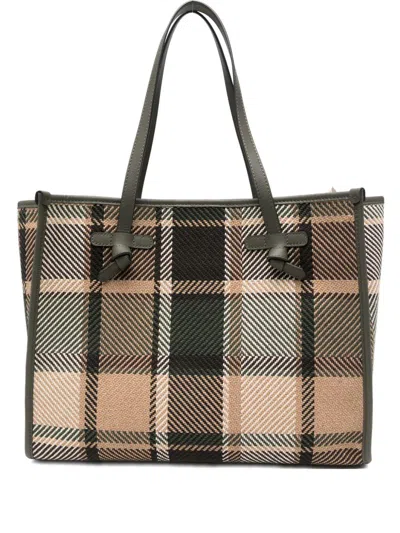 Gianni Chiarini Marcella Checked Shopping Bag  In Brown