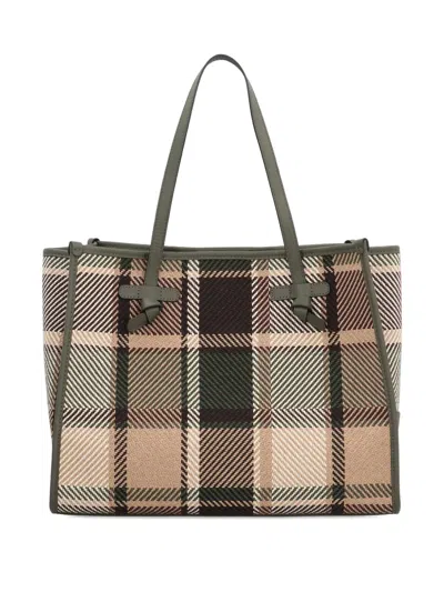 Gianni Chiarini Marcella Checked Tote Bag In Neutral
