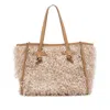 Gianni Chiarini Textured Pink Shopper Bag With Fluffy Exterior In Cipria
