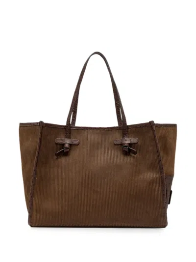 Gianni Chiarini Marcella Corduroy-effect Tote Bag In Brown