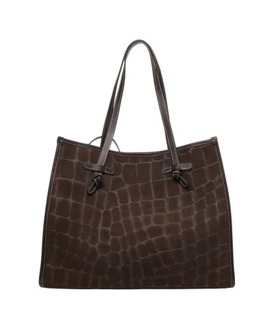 Gianni Chiarini 'marcella' Croco-effect Shopper In Black