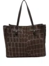 Gianni Chiarini Stitching Crocodile Pattern Dual Handles In Brown