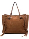 Gianni Chiarini Marcella Fringe-detail Suede Tote Bag In Brown