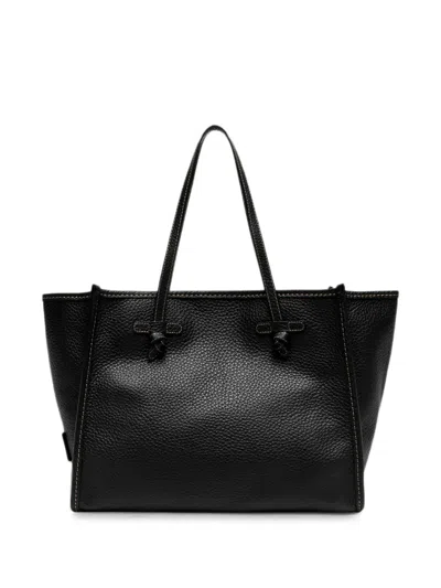 Gianni Chiarini Marcella Grained Leather Tote Bag In Black
