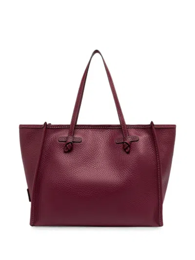 Gianni Chiarini Large Marcella Grained Leather Shoulder Bag In Burgundy