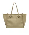 Gianni Chiarini Marcella Rectangular Neutral Pebbled Leather Tote In Green