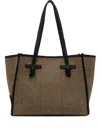 Gianni Chiarini Marcella Herringbone Knot Tote Bag In Brown