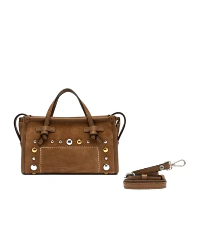 Gianni Chiarini Marcella Joy Studded Tote Bag In Brown