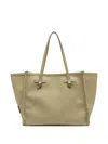 Gianni Chiarini Marcella Rectangular Neutral Pebbled Leather Tote In Green
