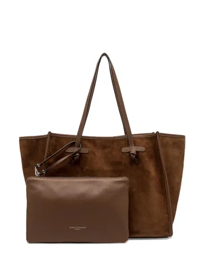 Gianni Chiarini Marcella Knotted-handles Suede Tote Bag In Brown