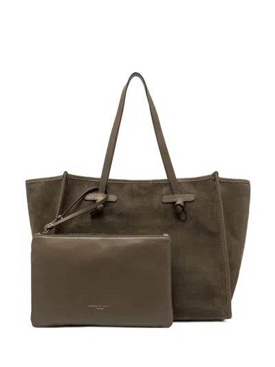 Gianni Chiarini Marcella Knotted Suede Tote Bag In Brown