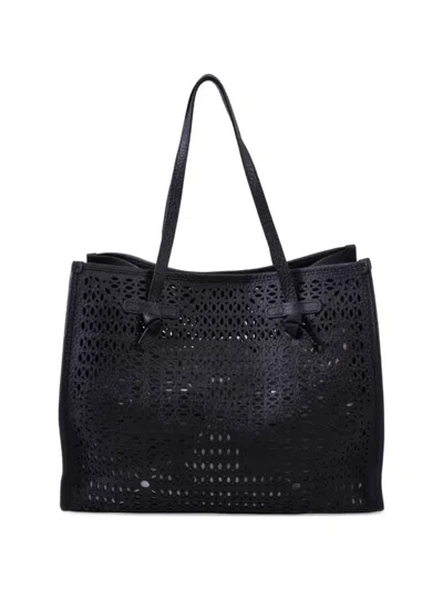Gianni Chiarini Marcella Laser-cut Tote Bag In Black