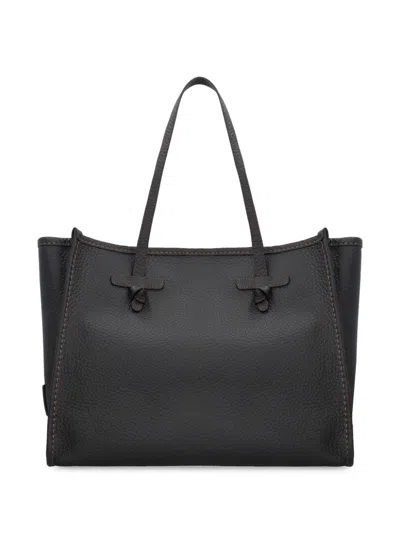 Gianni Chiarini Shopping Bag In Double Bubble Leather In Black
