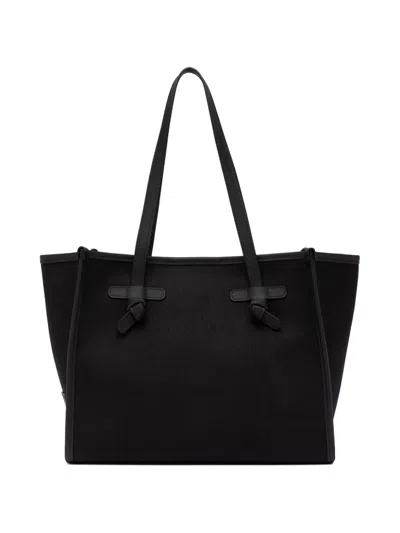 Gianni Chiarini Marcella Leather Trim Shopping Tote In Black