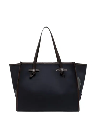 Gianni Chiarini Marcella Leather-trim Tote Bag In Blue
