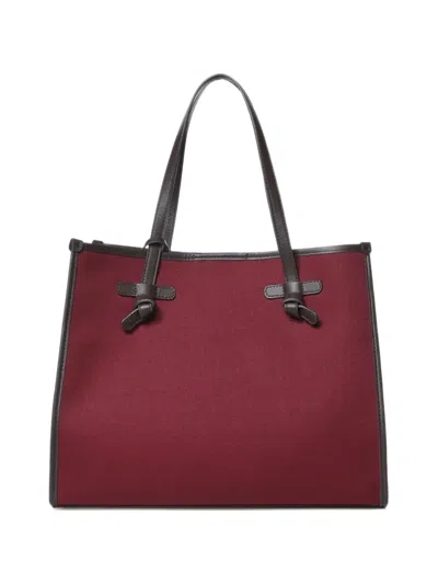 Gianni Chiarini Marcella Leather-trim Tote Bag In Burgundy