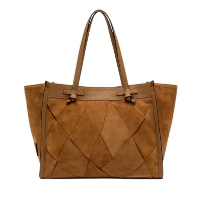 Gianni Chiarini Woven Top Handle Tote Bag In Red