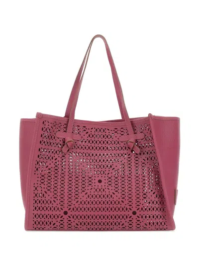 Gianni Chiarini Marcella Perforated Leather Totebag In Pink